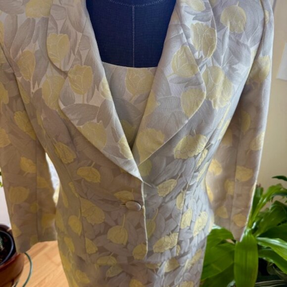 KAREN LAWRENCE WOMEN'S 2PC JACKET DRESS SZ10 YELLOW-METALLIC-US, IMPORTED FABRIC - Picture 12 of 15